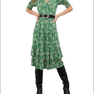 BA&SH Vika Ruffled Midi Dress